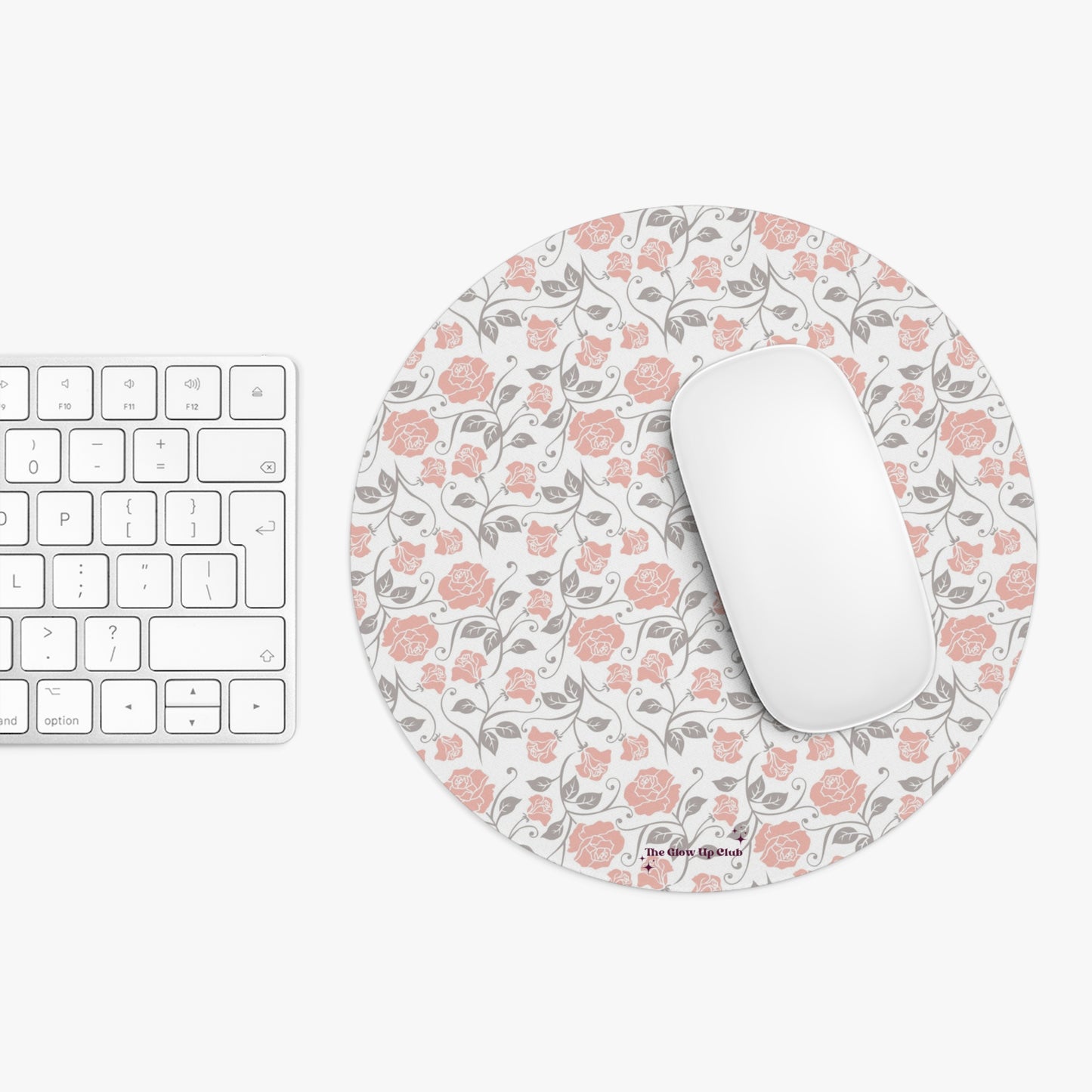Small roses cream - Round Small Mouse Pad