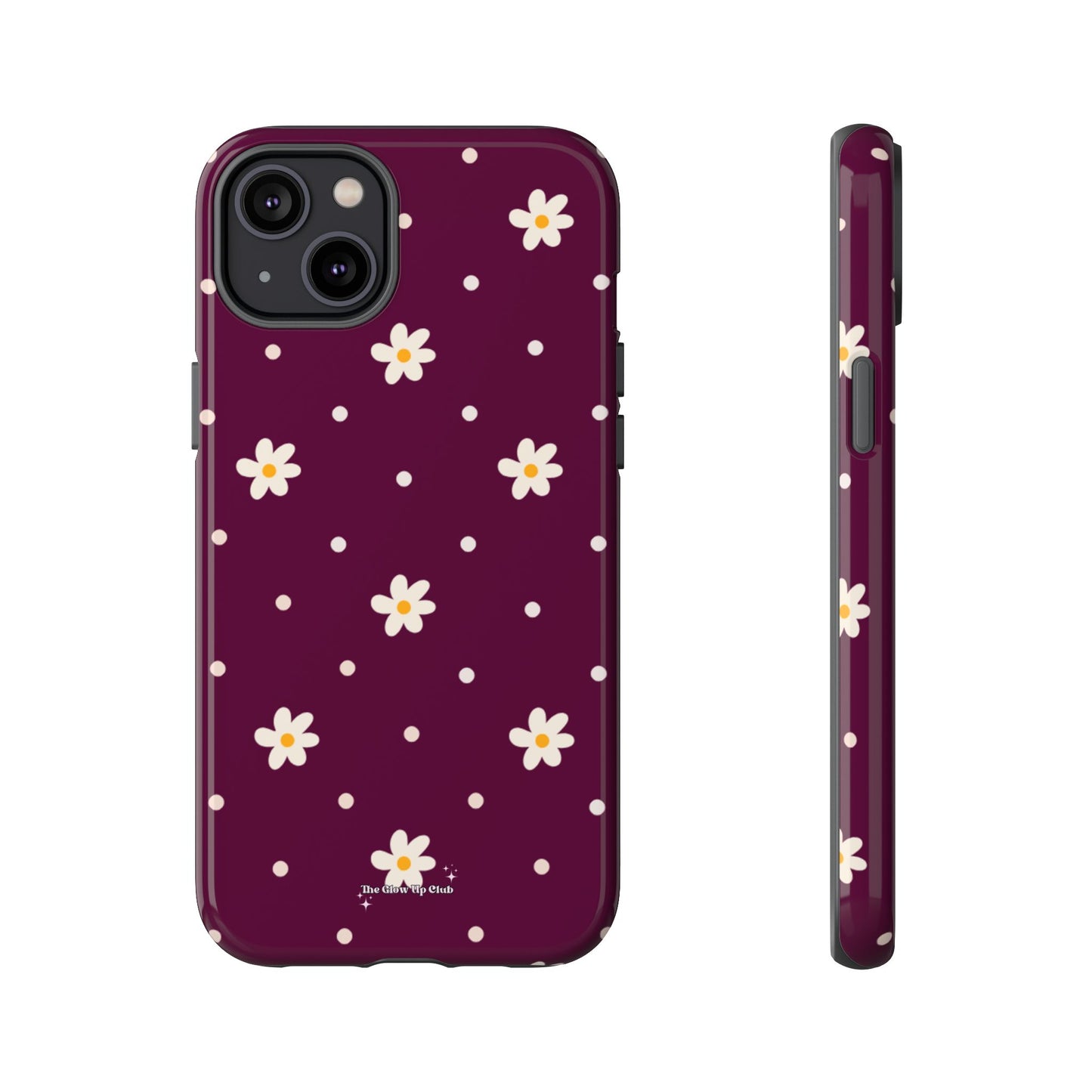 Flowers and dots burgundy - tough case