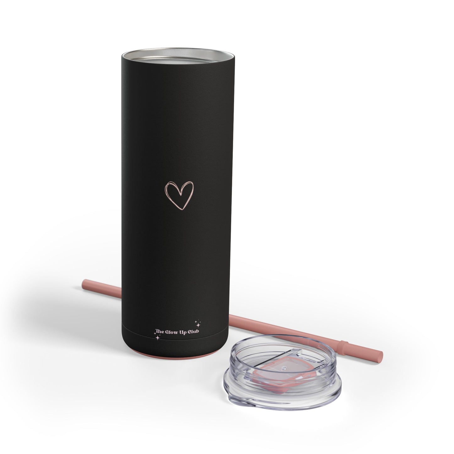 Minimalistic heart black Tumbler, 20oz