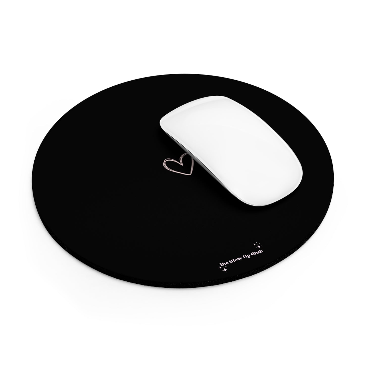 Minimalistic heart black - Round Small Mouse Pad