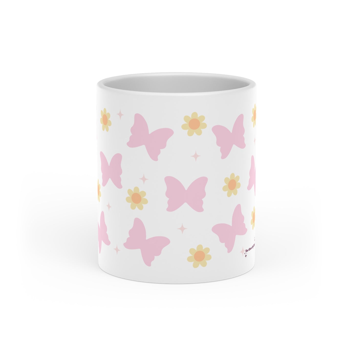 Butterflies & flowers Heart-Shaped Mug