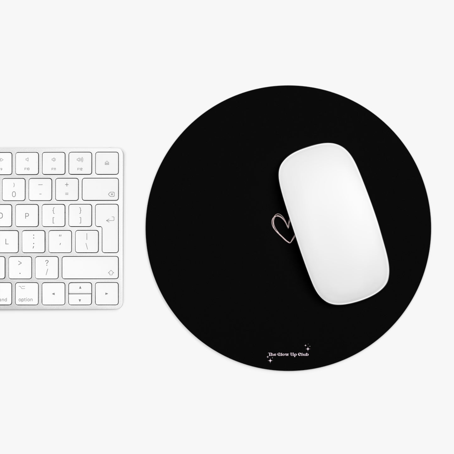 Minimalistic heart black - Round Small Mouse Pad