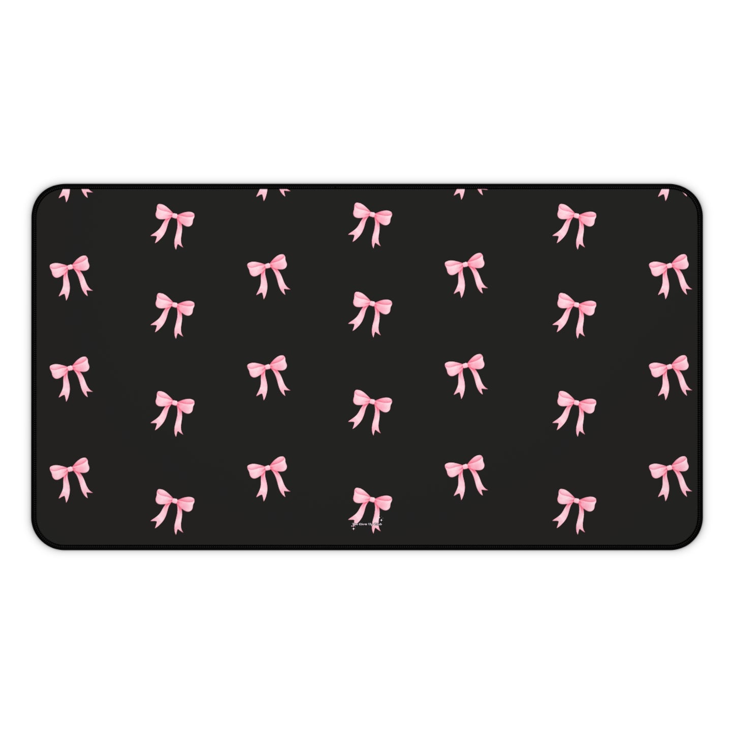 Crooked ribbon pattern black - Desk Mat