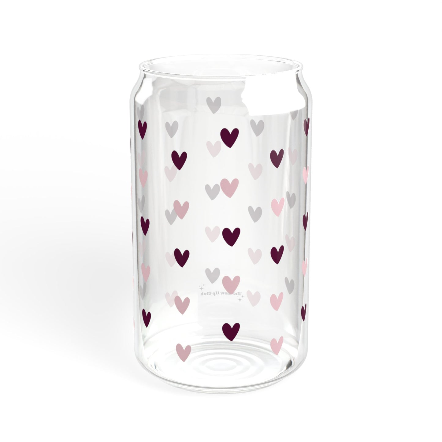 Black pink hearts - Sipper Glass, 16oz