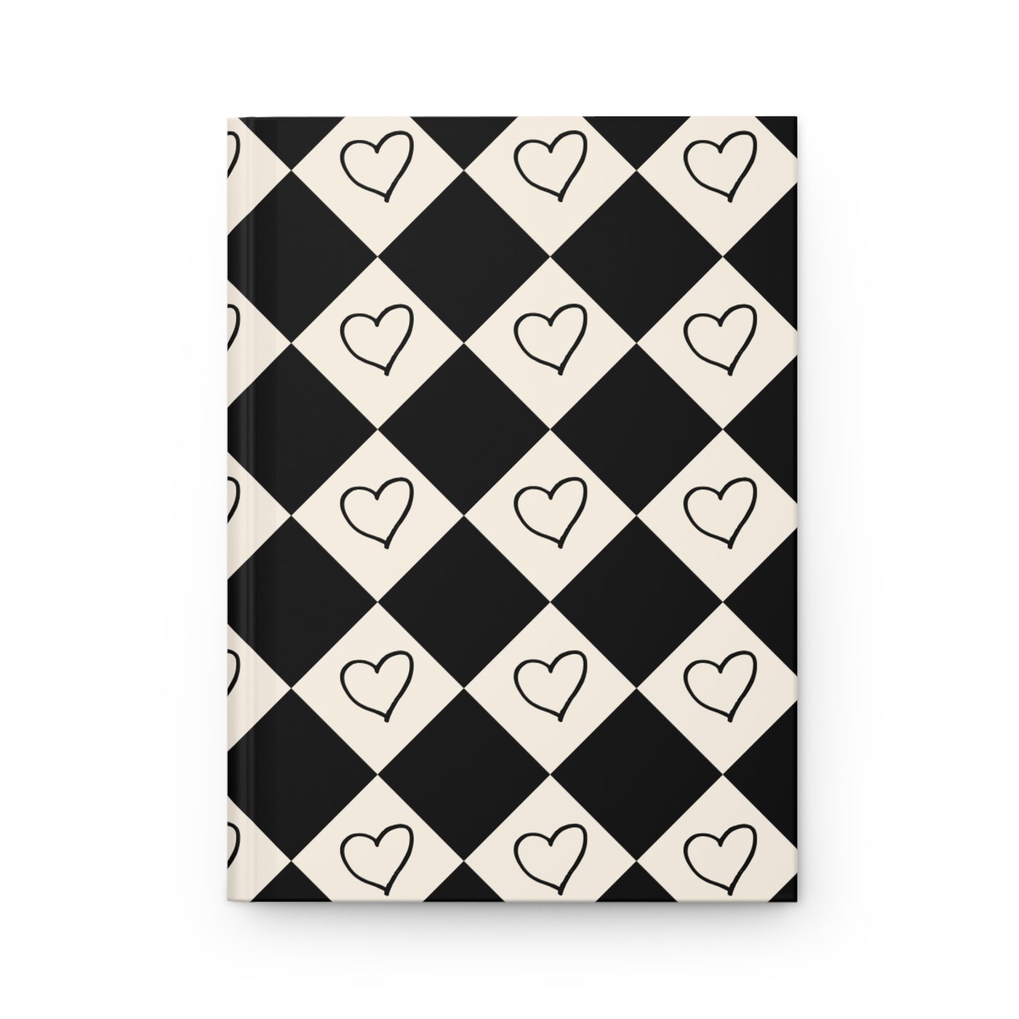 Black and cream heart checkers Journal
