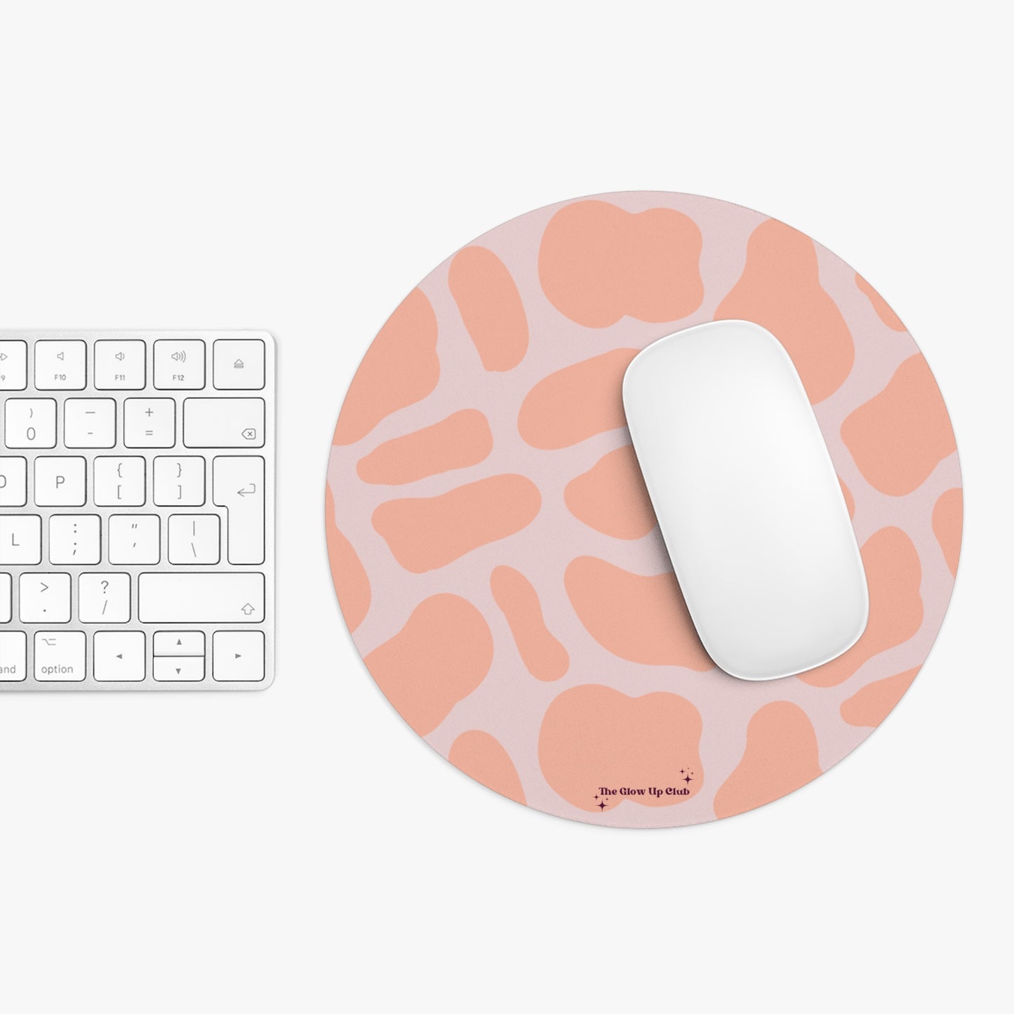 Pink orange giraffe - Round Small Mouse Pad