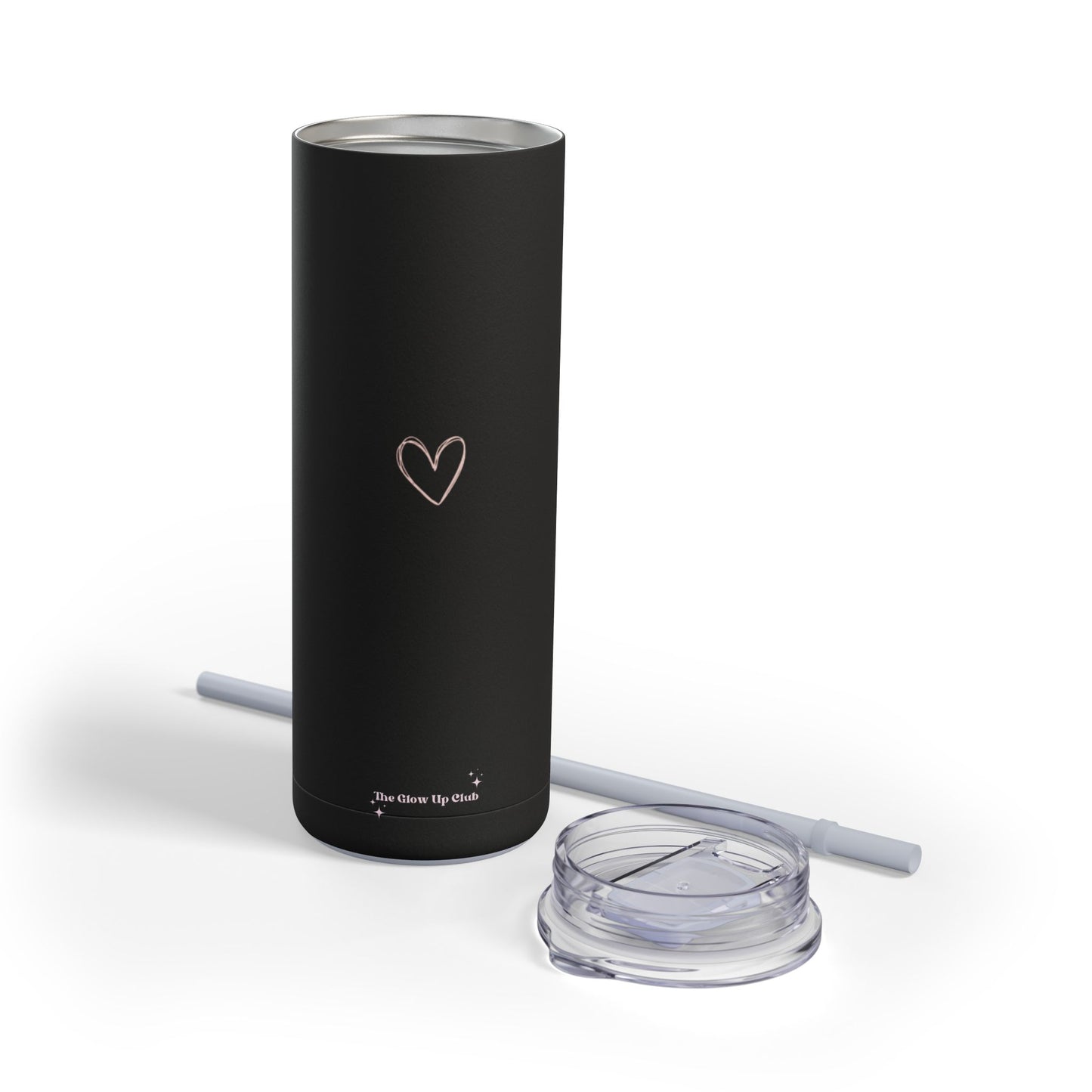 Minimalistic heart black Tumbler, 20oz