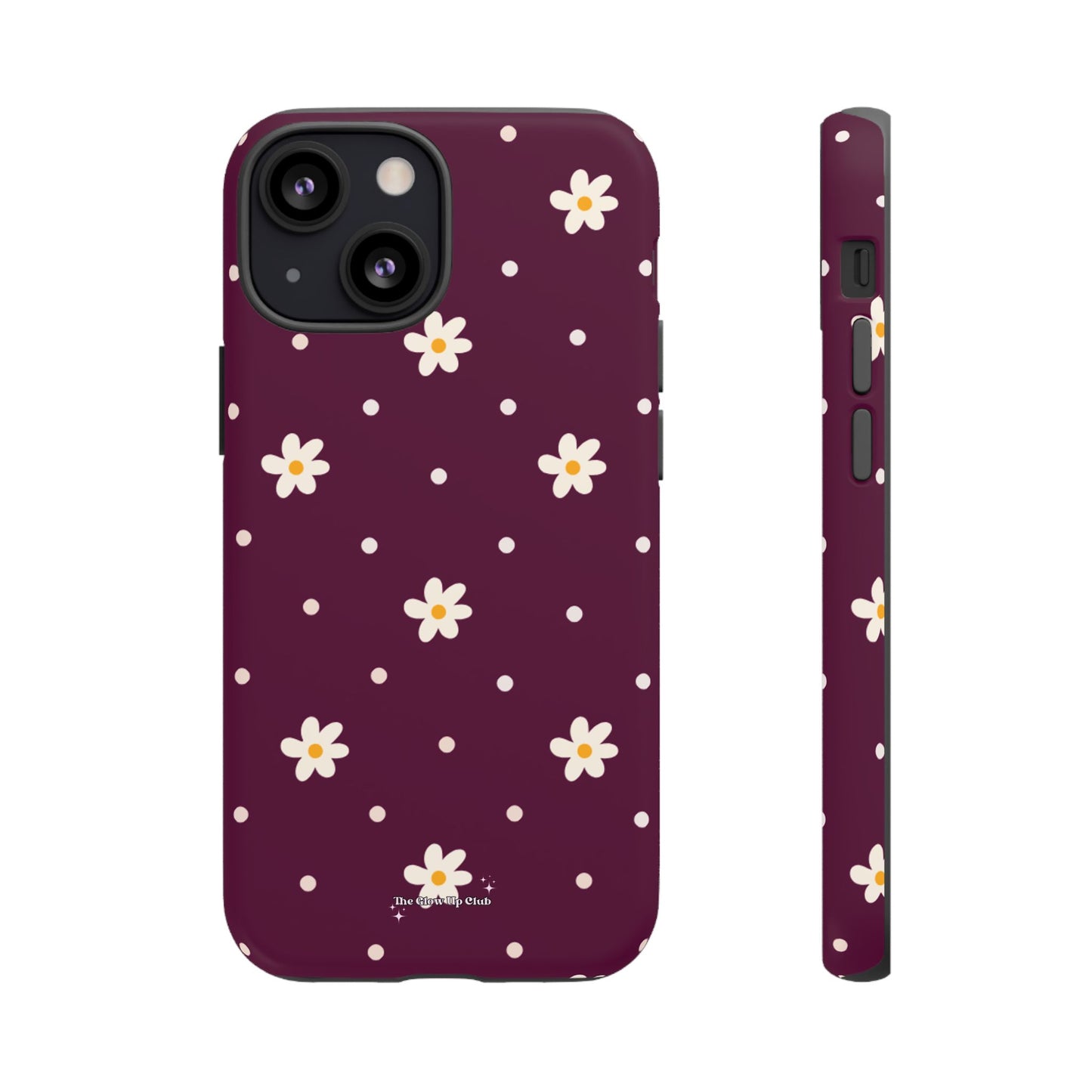 Flowers and dots burgundy - tough case