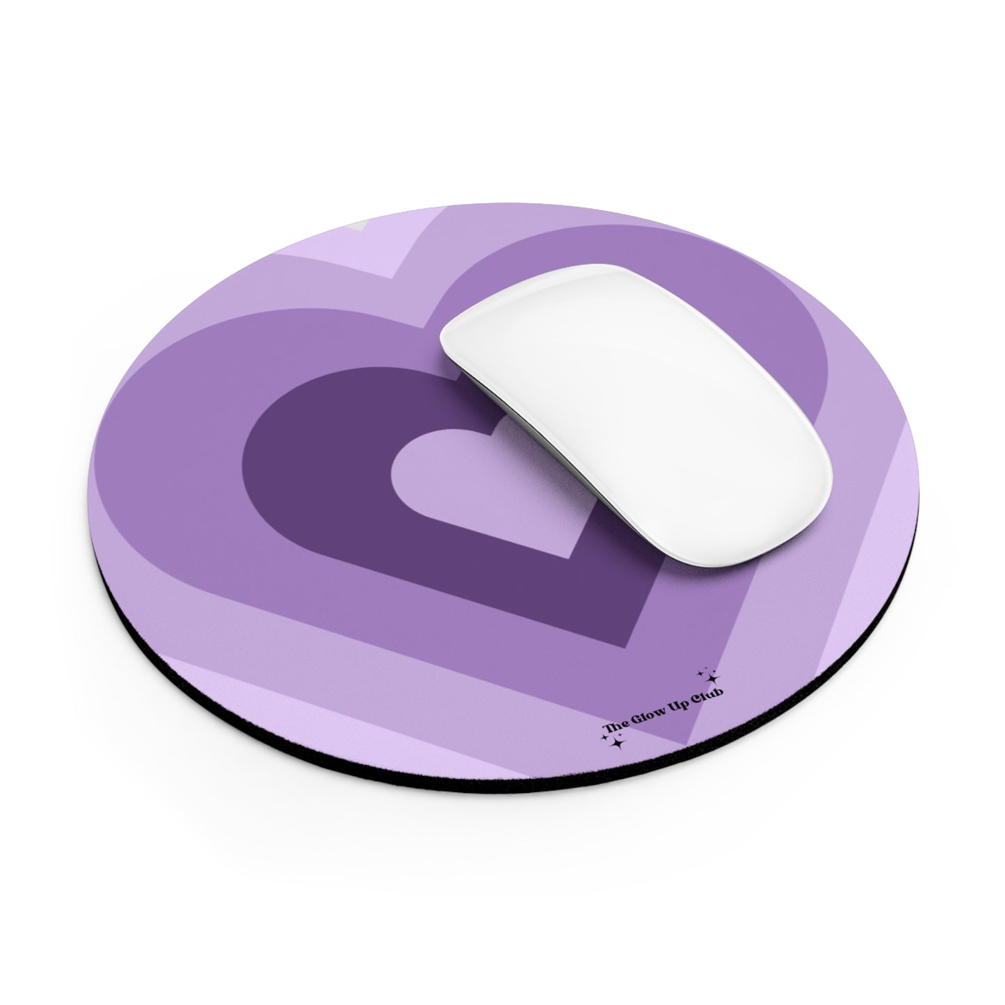 Heart layers purple - Round Small Mouse Pad