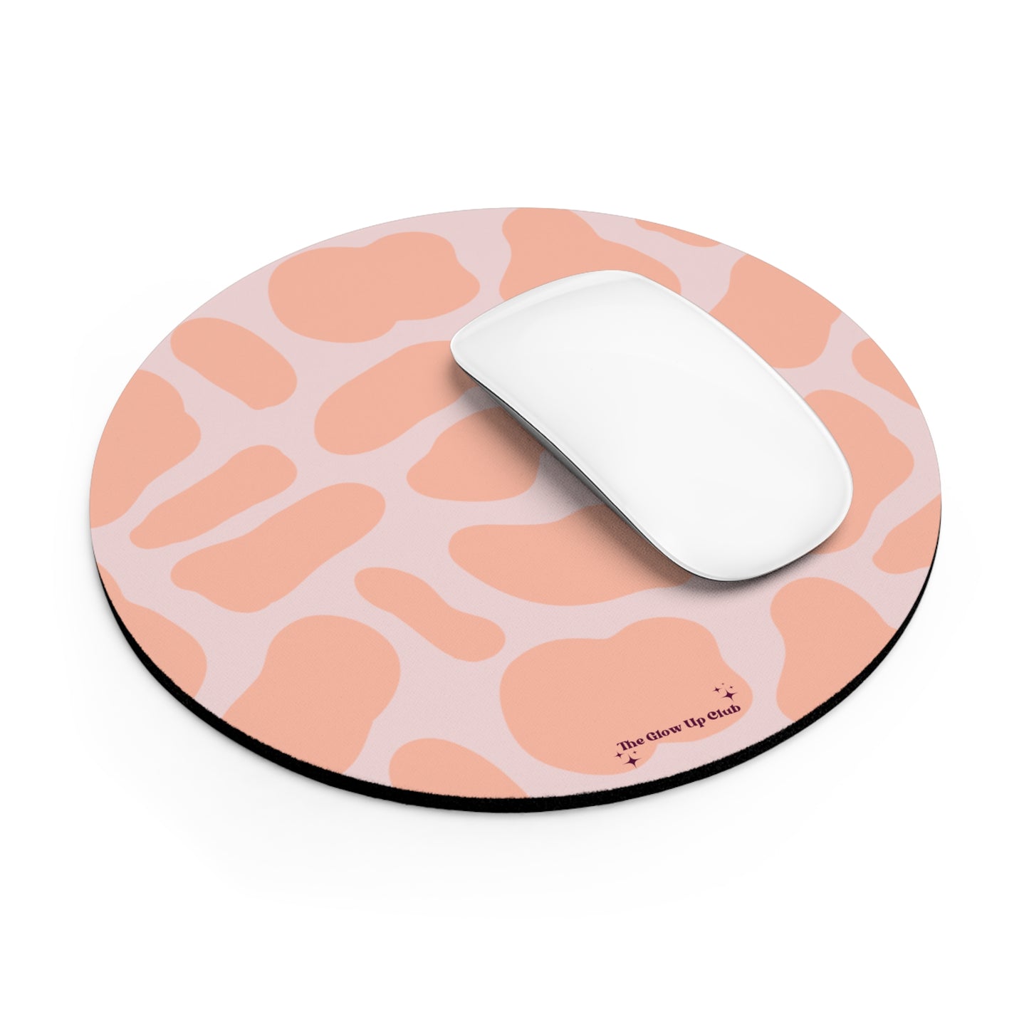Pink orange giraffe - Round Small Mouse Pad