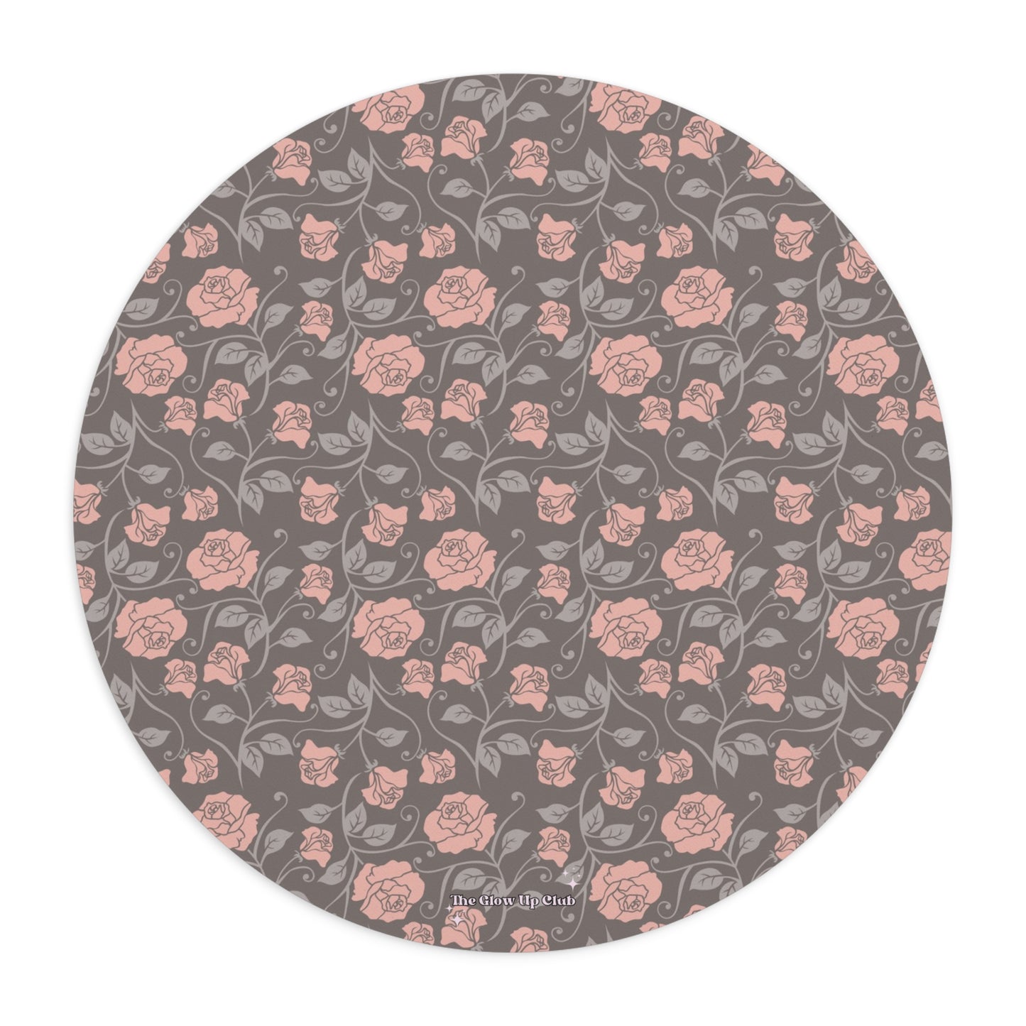 Small roses brown - Round Small Mouse Pad
