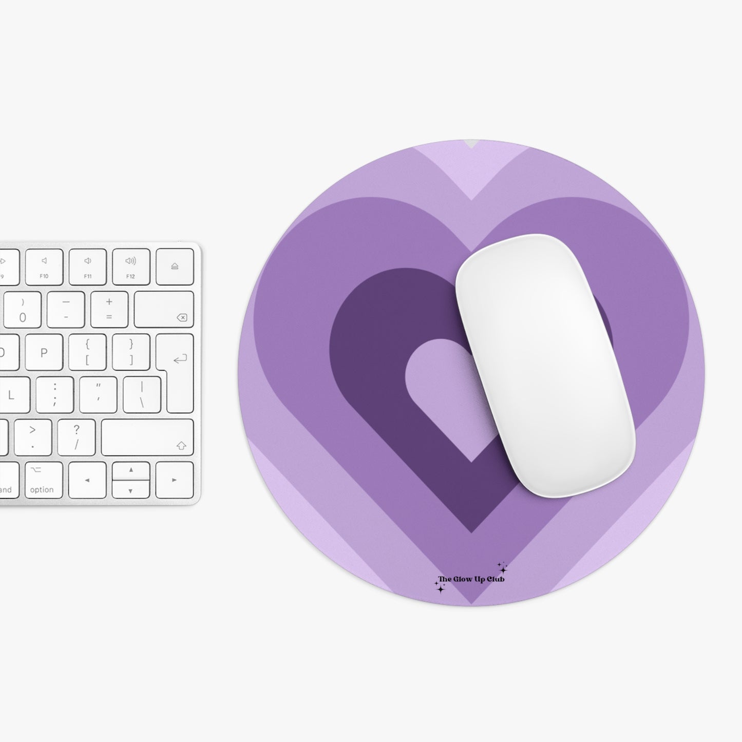 Heart layers purple - Round Small Mouse Pad