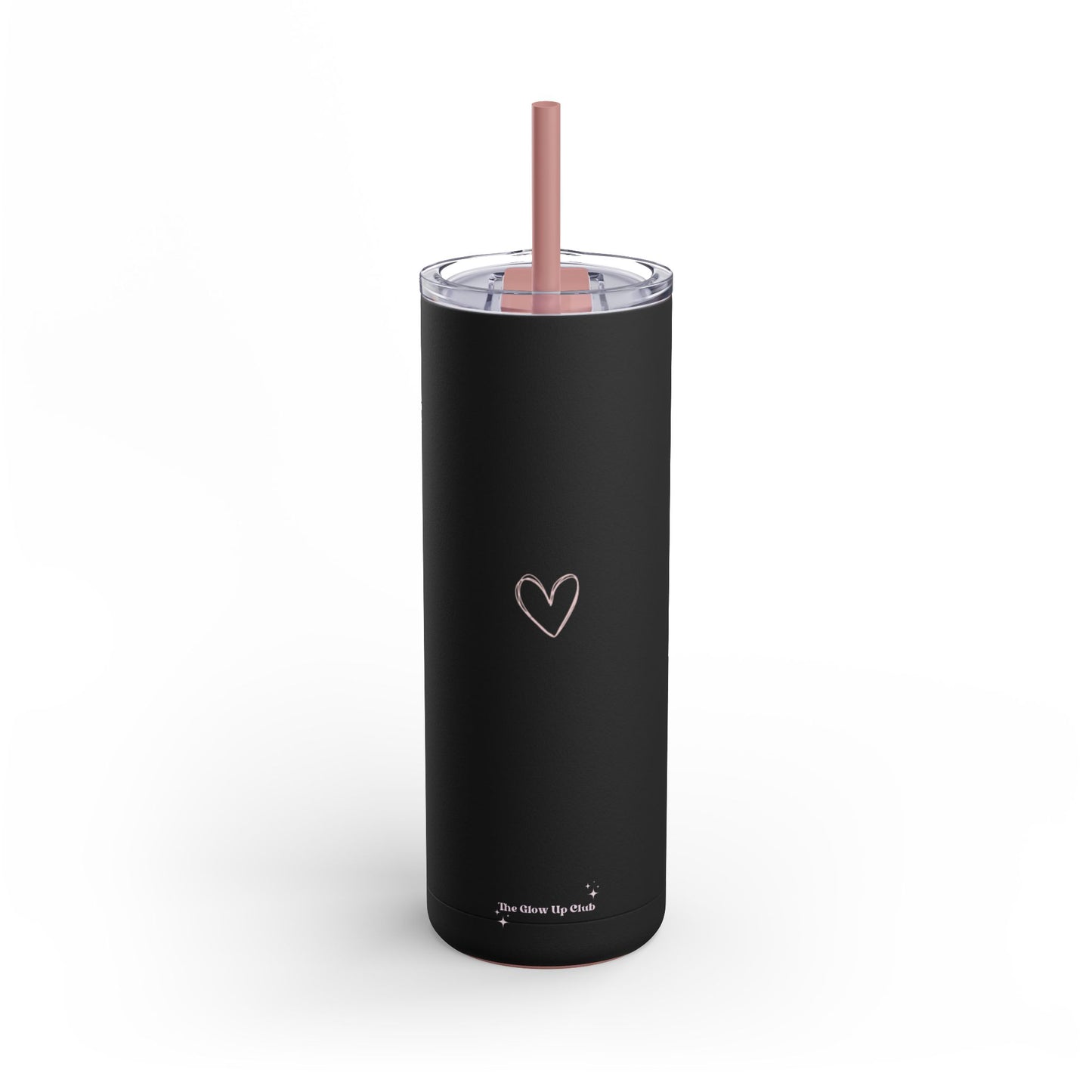 Minimalistic heart black Tumbler, 20oz
