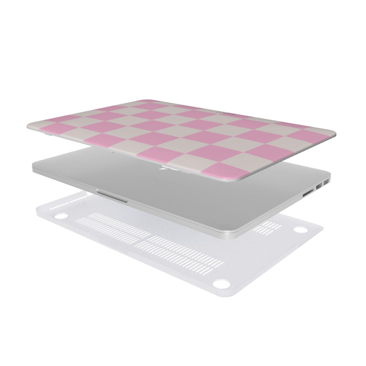 Bright pink checkers MacBook Case