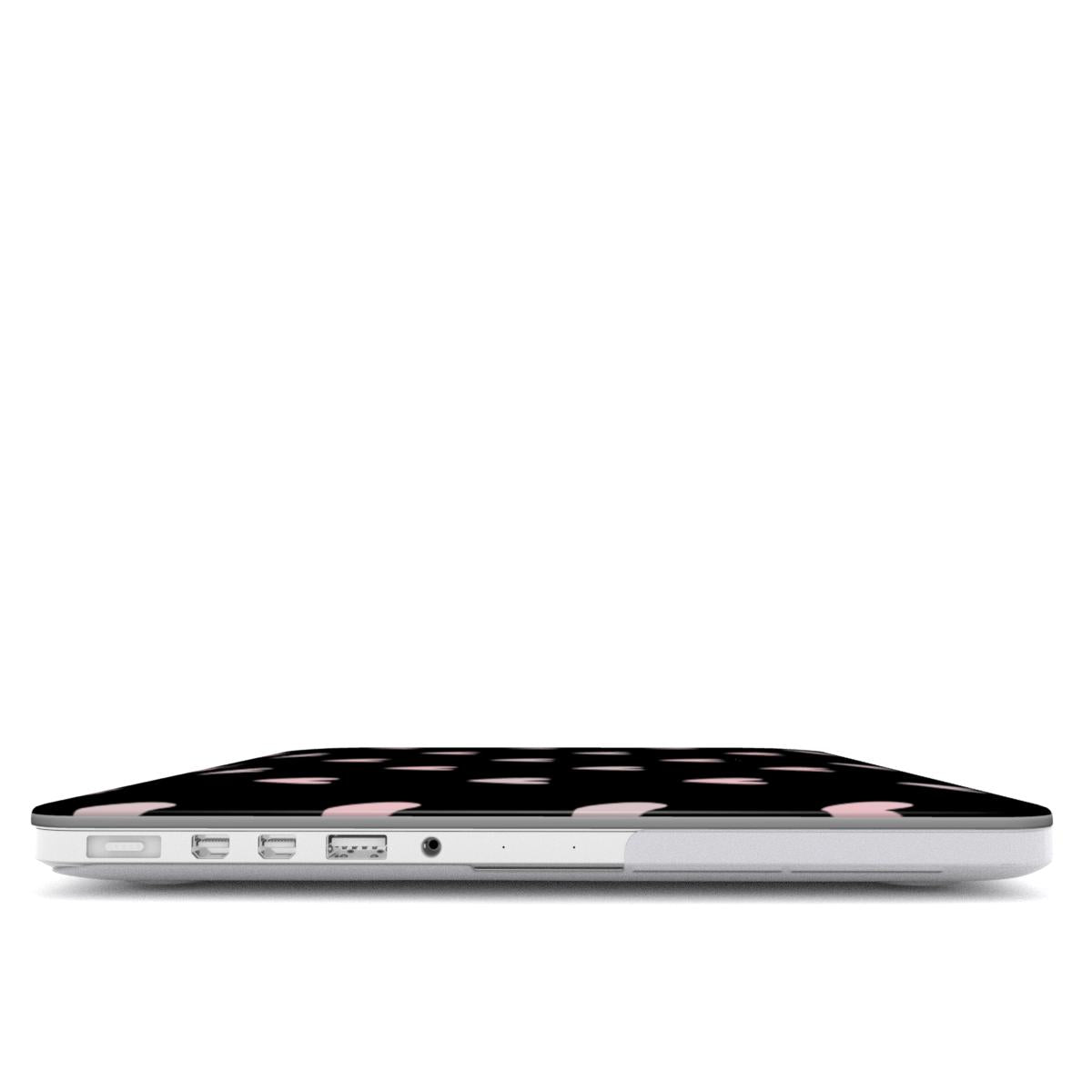 Black heart pattern MacBook Case
