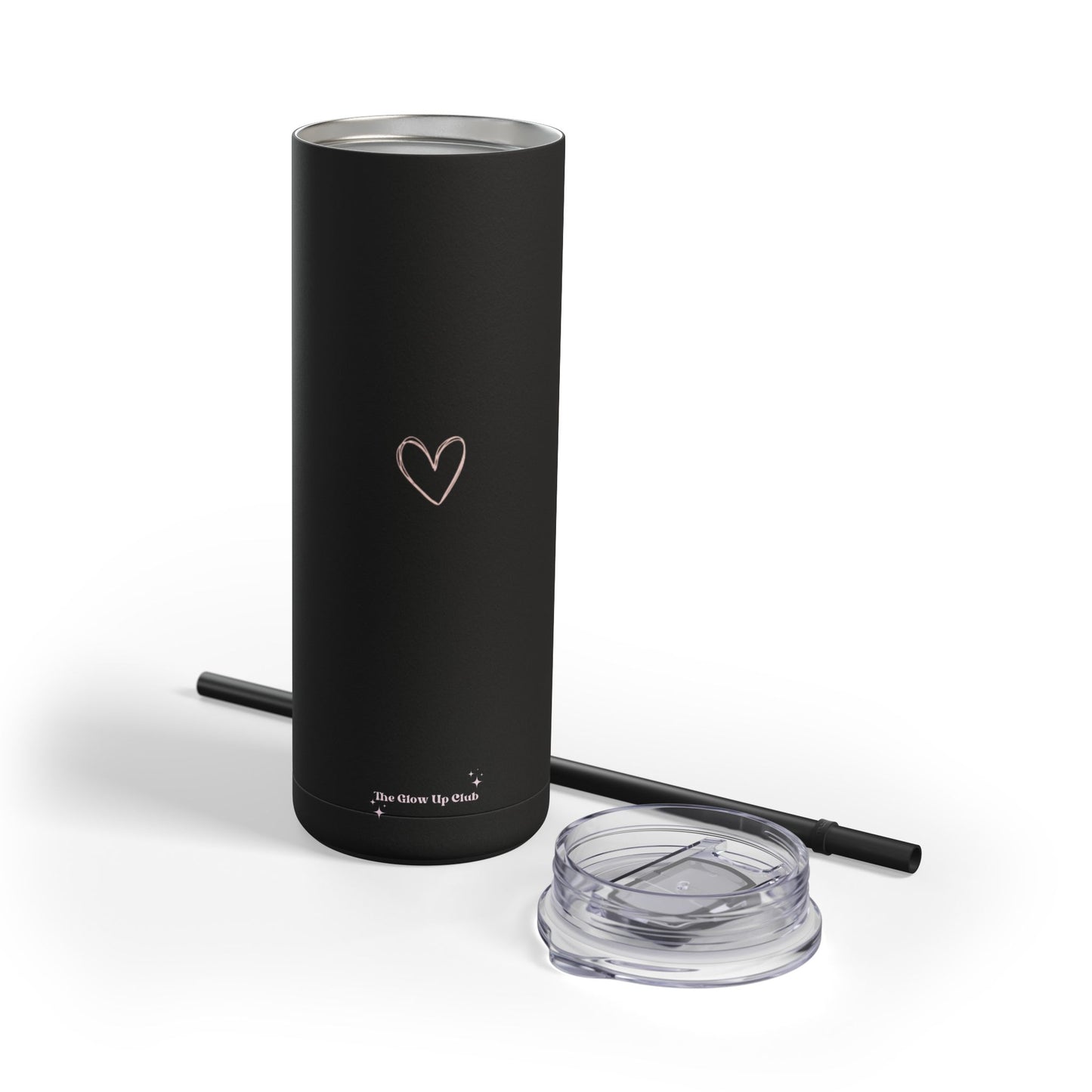 Minimalistic heart black Tumbler, 20oz