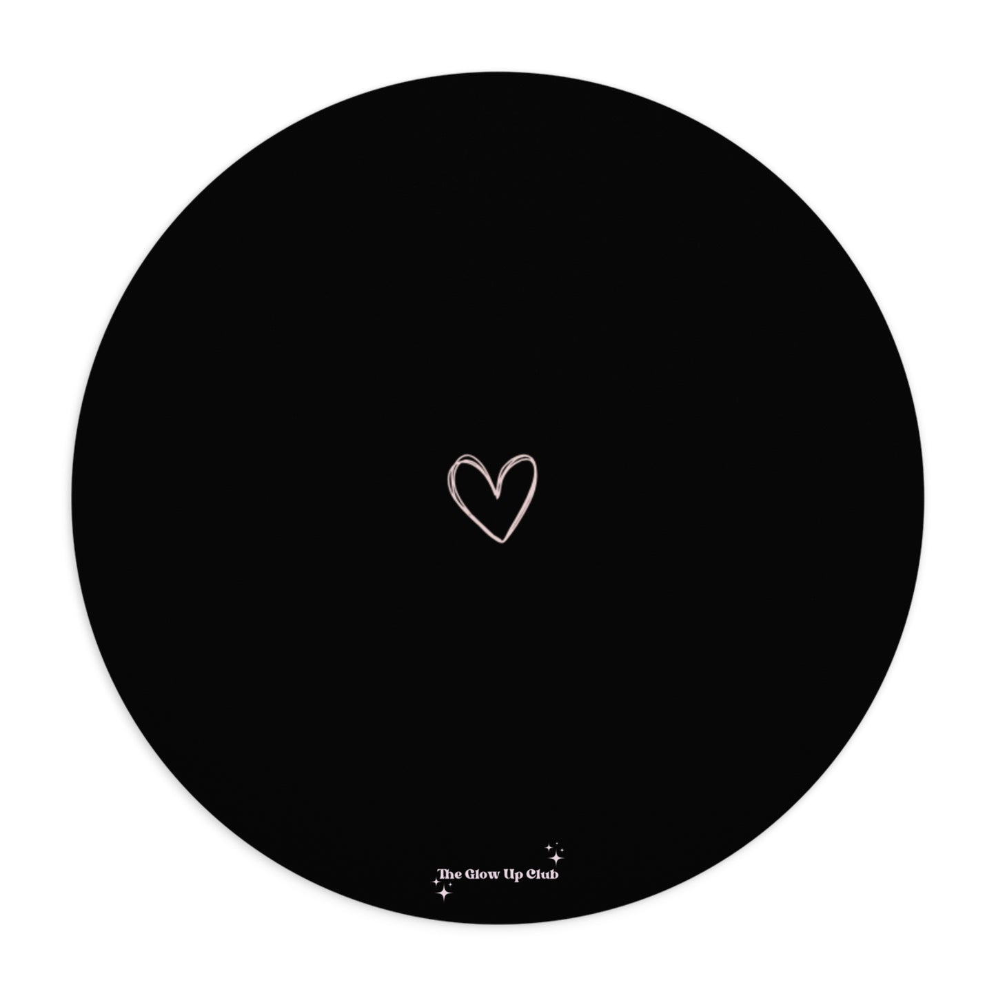 Minimalistic heart black - Round Small Mouse Pad