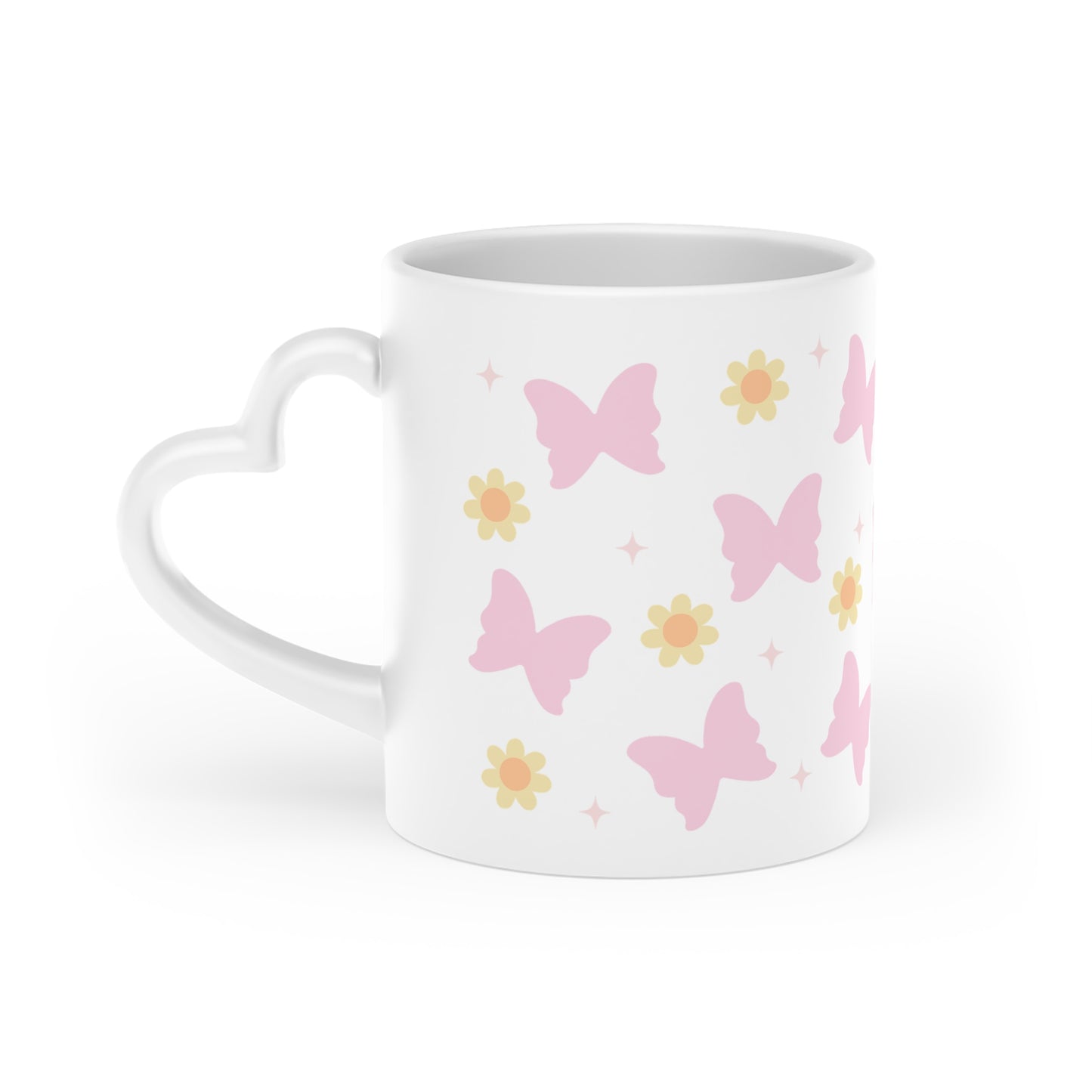 Butterflies & flowers Heart-Shaped Mug