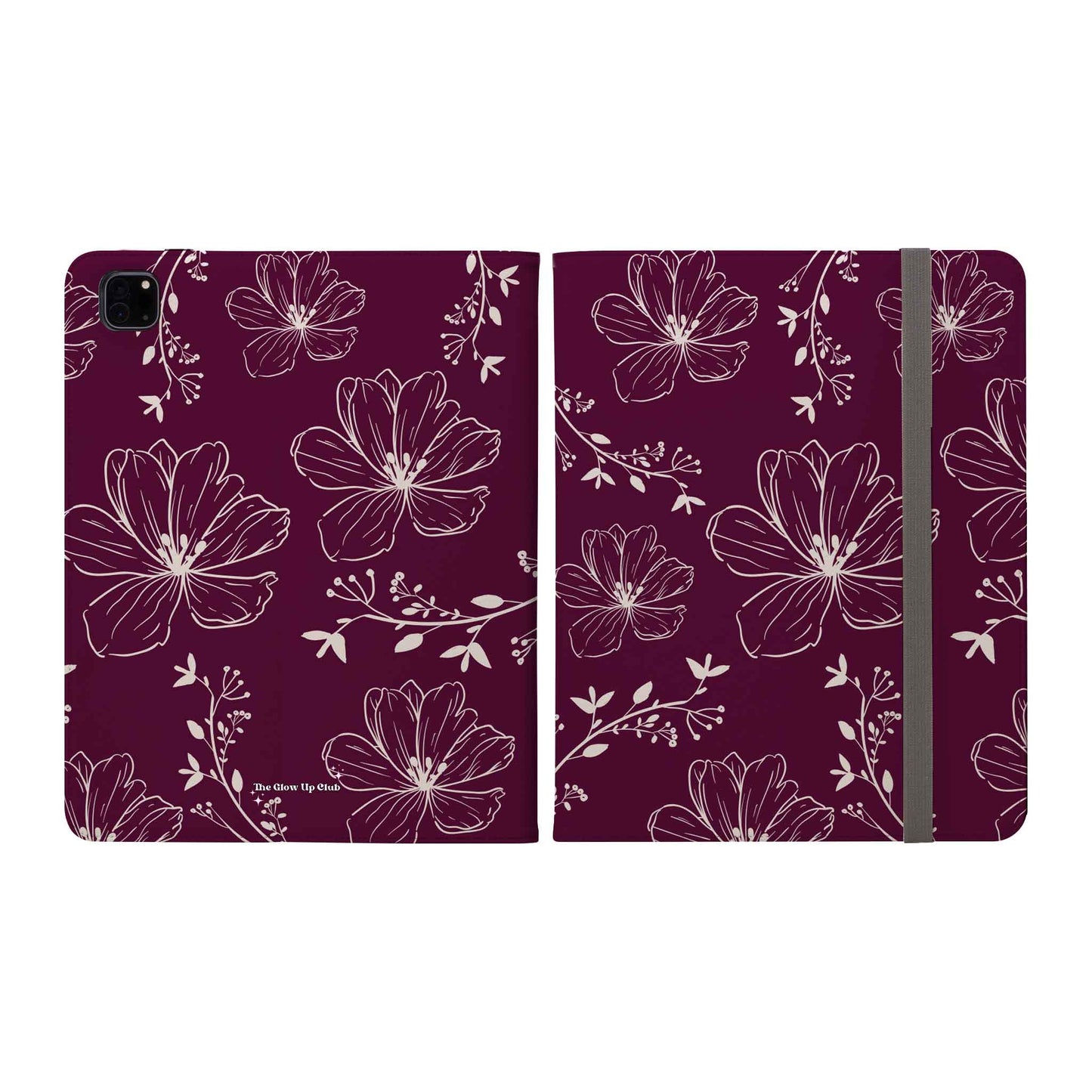 Realistic flower pattern burgundy - iPad Case