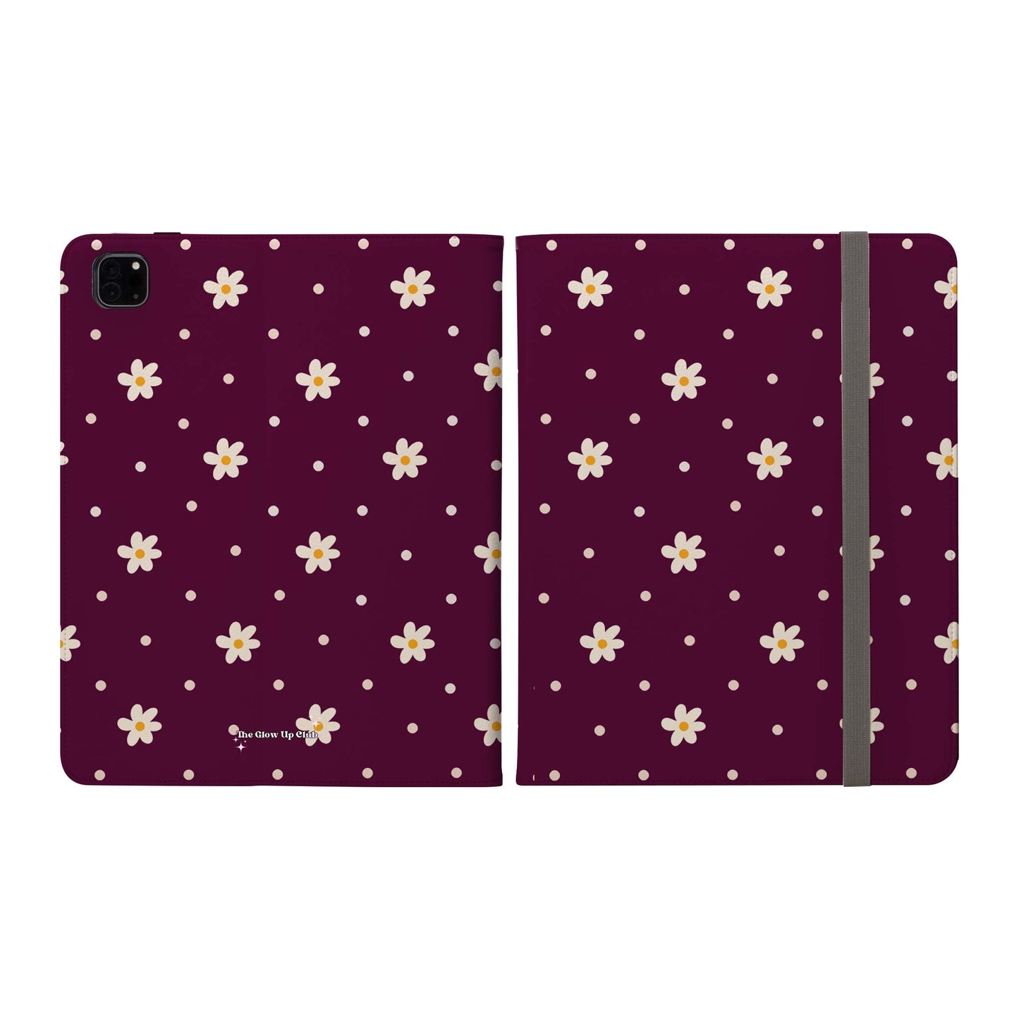 Flowers and dots burgundy - iPad Case