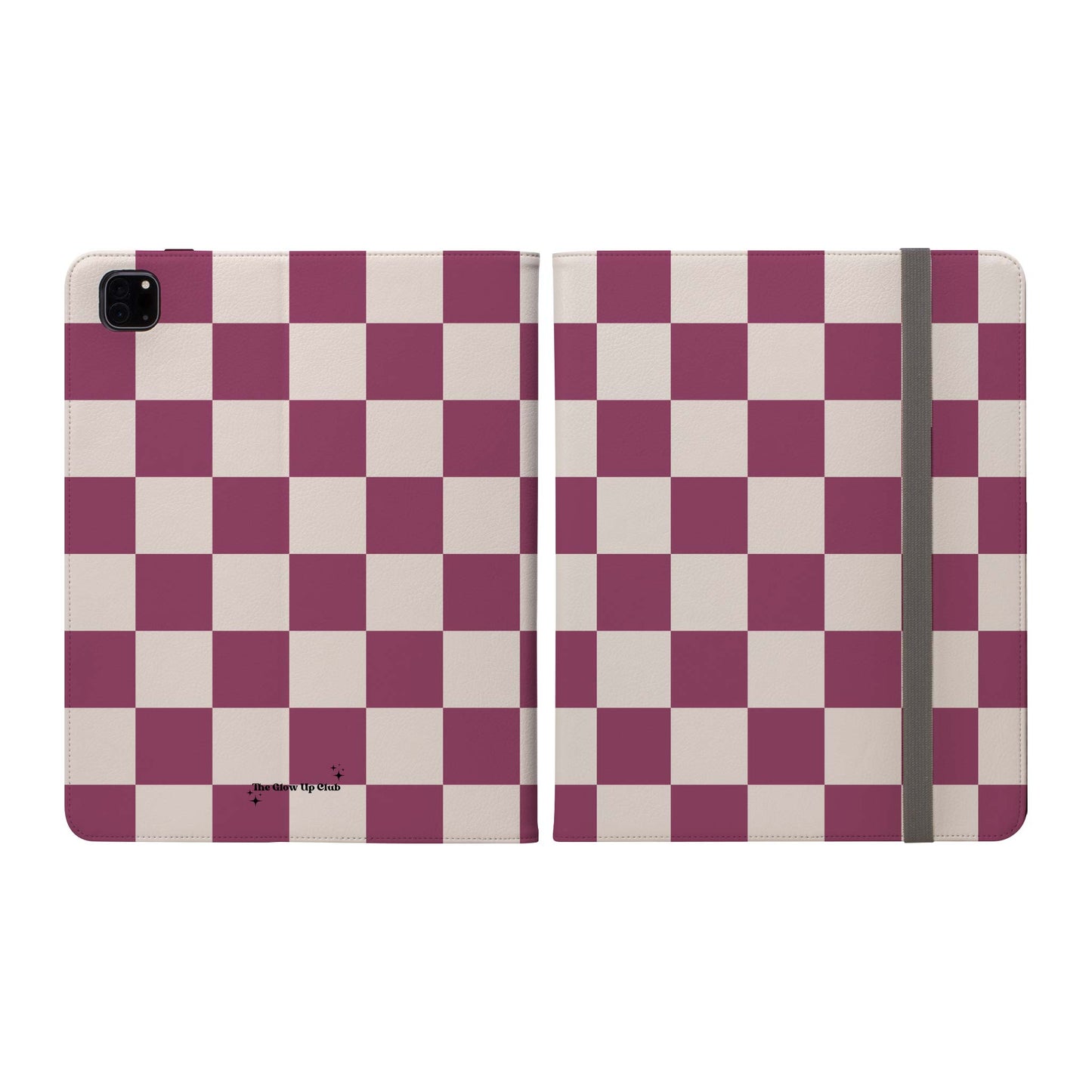 Burgundy checkers - iPad Case