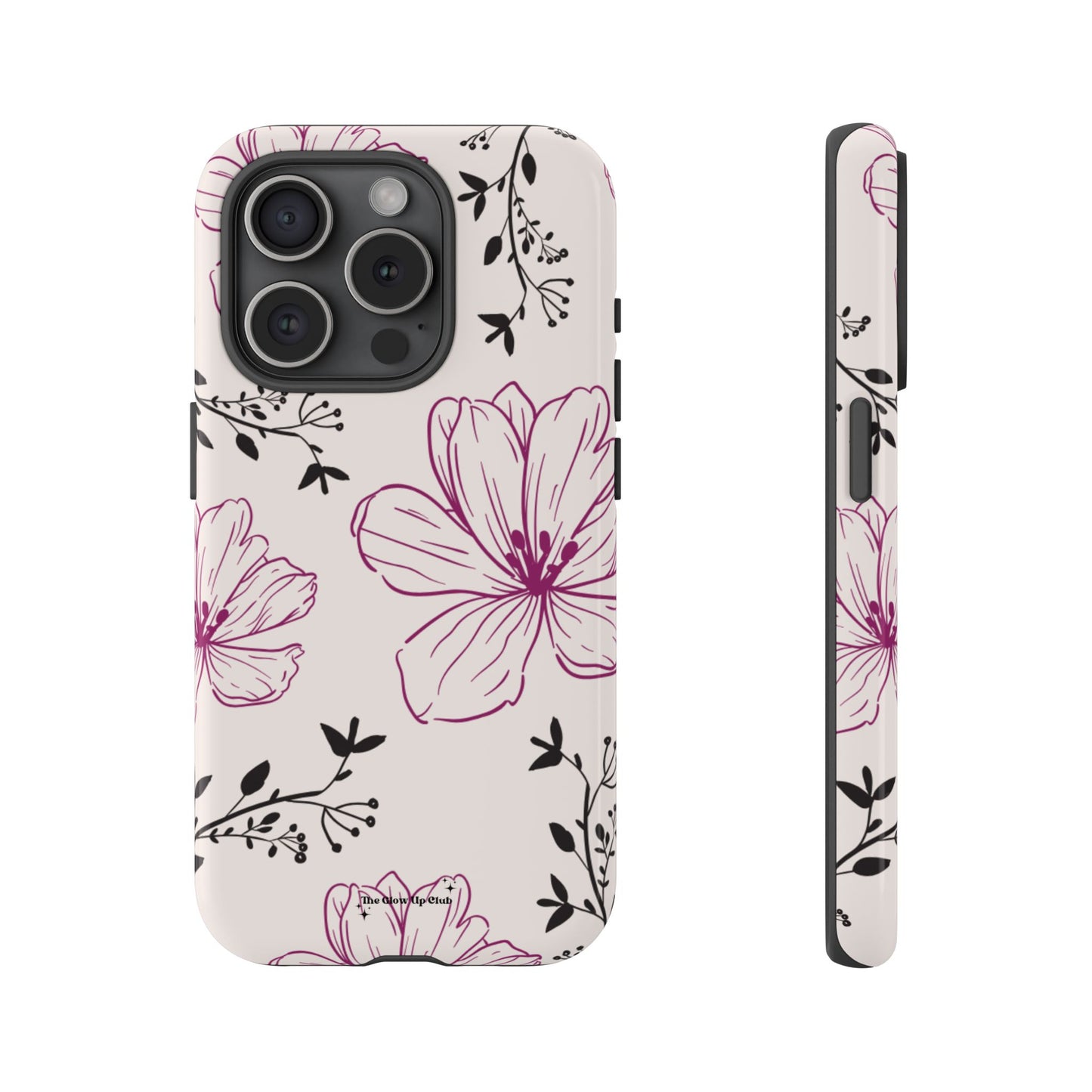 Realistic flowers black and purple - tough case