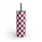 Burgundy checkers Tumbler, 20oz