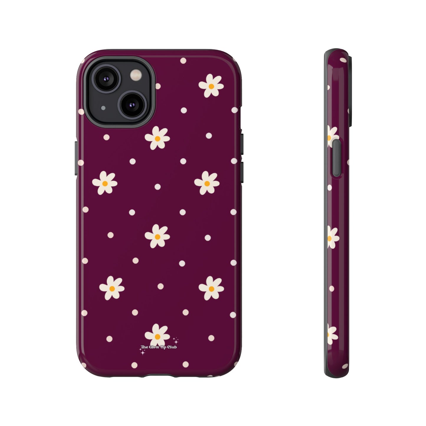 Flowers and dots burgundy - tough case