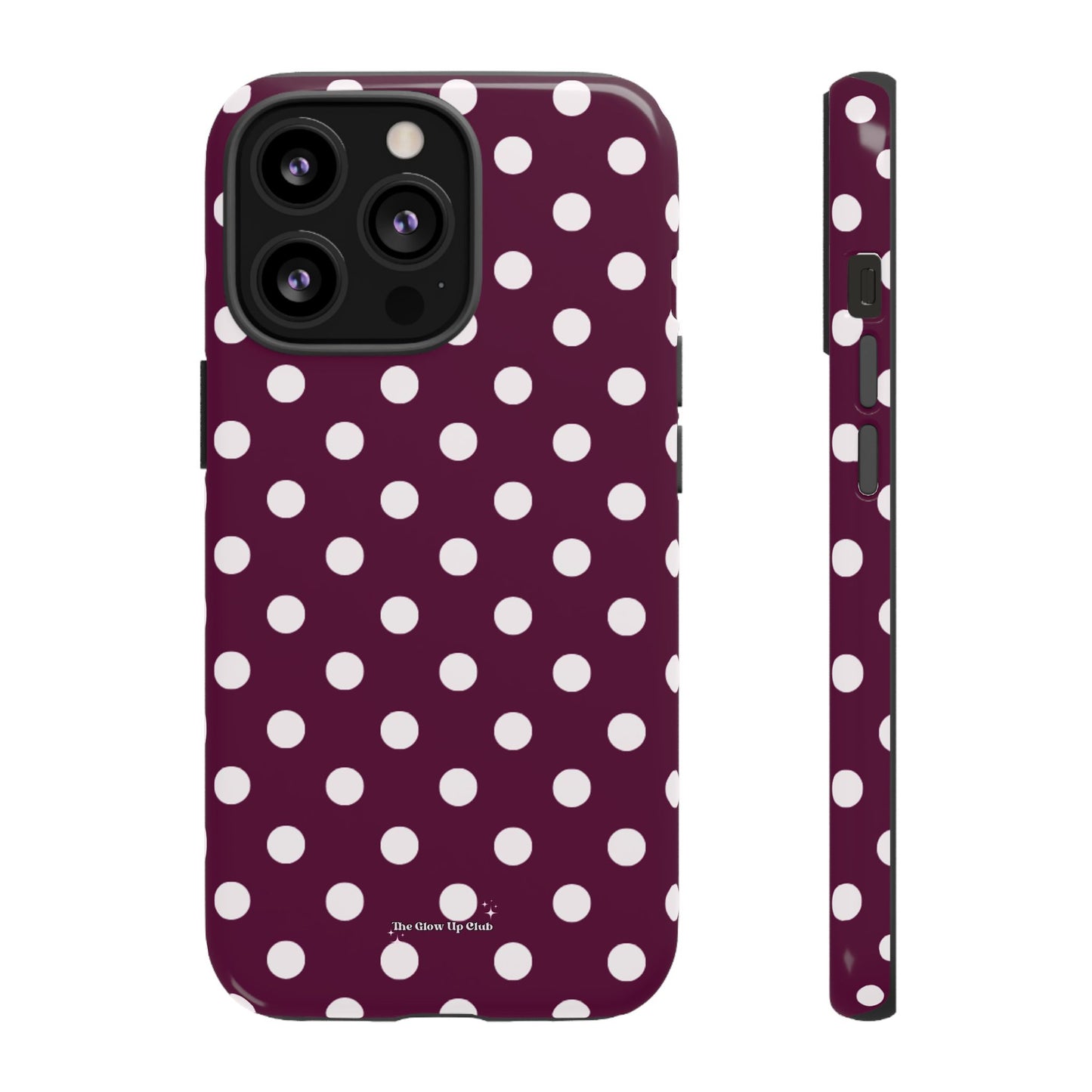 Burgundy cream dots - tough case