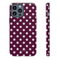 Burgundy cream dots - tough case