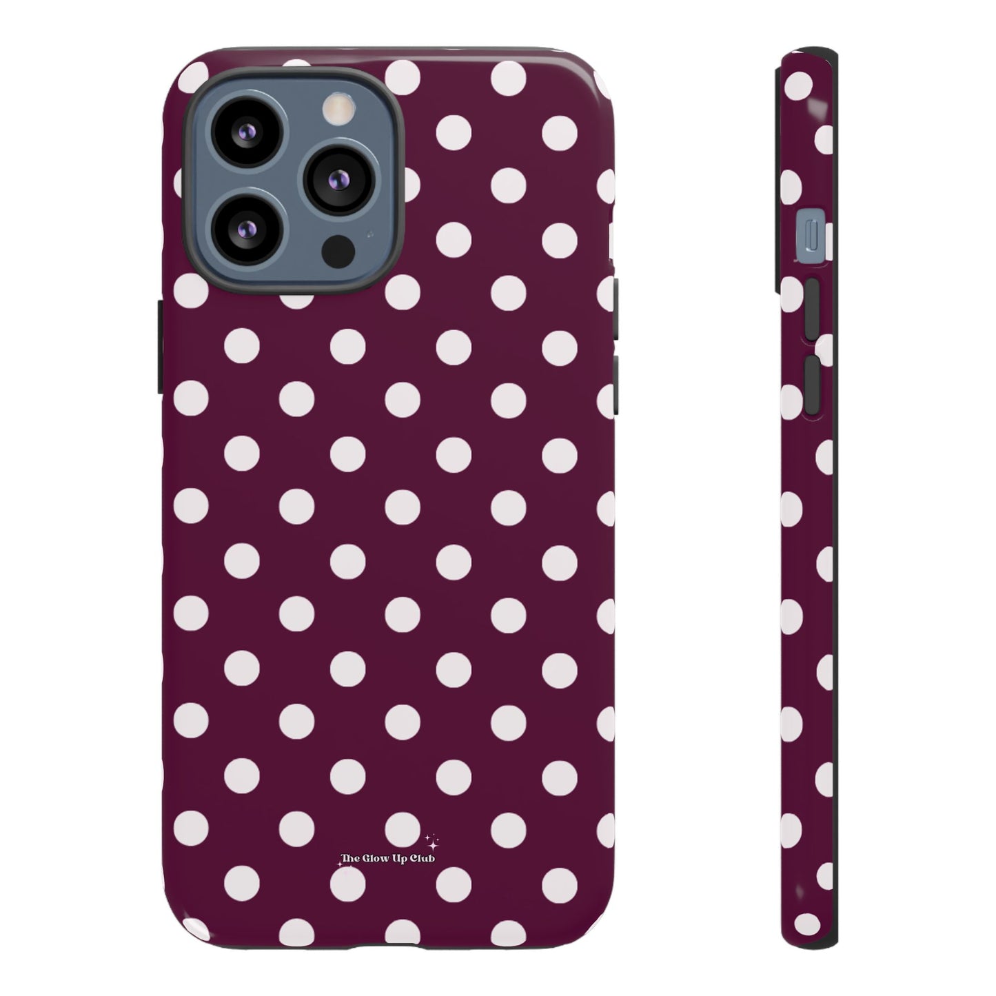 Burgundy cream dots - tough case