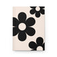 Big black flowers on cream background Journal