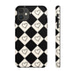 Black and cream heart checkers - tough case