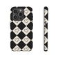 Black and cream heart checkers - tough case