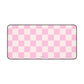 Bright pink checkers - Desk Mat