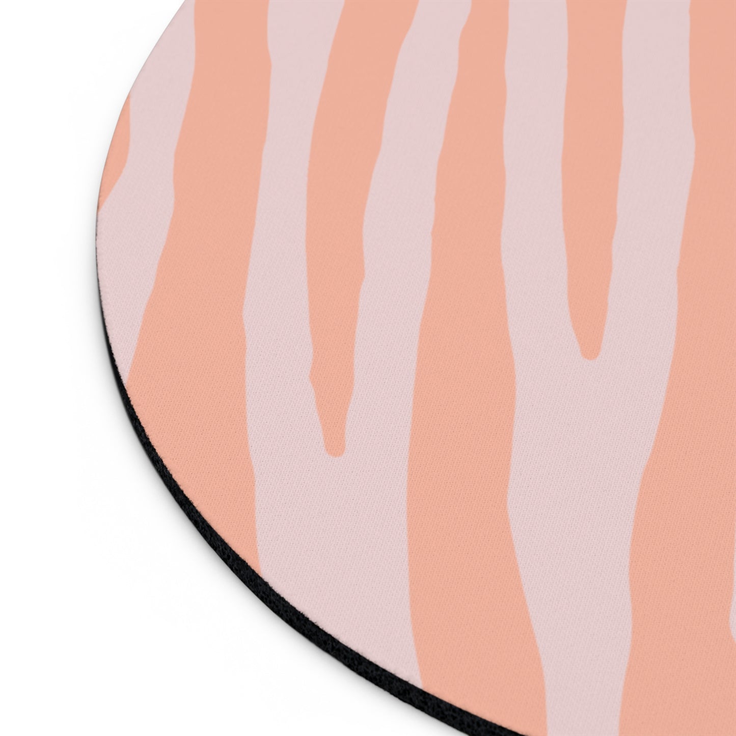 Zebra print pink orange - Round Small Mouse Pad