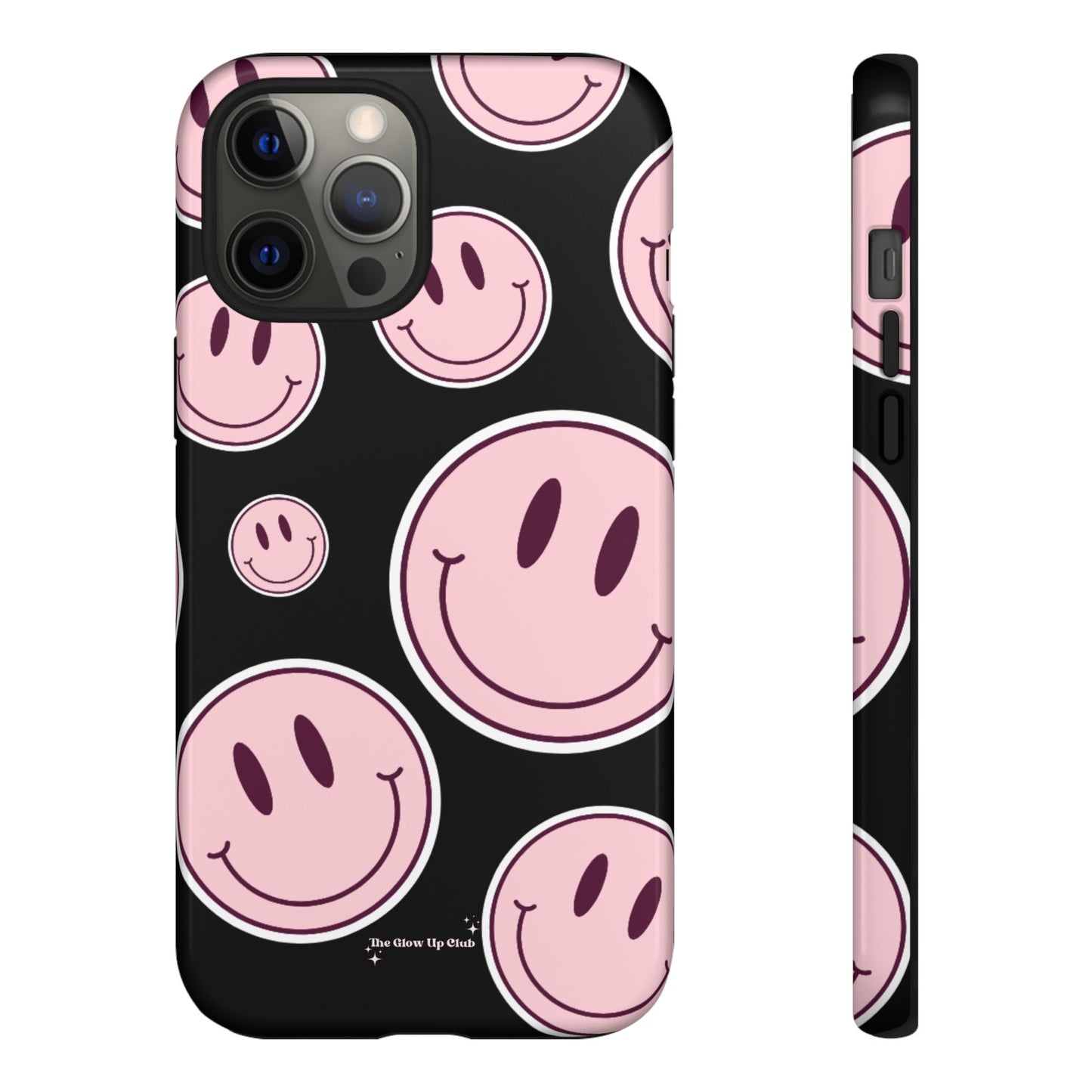 Smiley faces pink on black - tough case