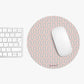 Pink grey pattern - Round Small Mouse Pad