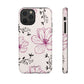 Realistic flowers black and purple - tough case