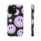 Smiley faces purple on black - tough case