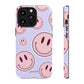 Smiley faces pink on purple - tough case