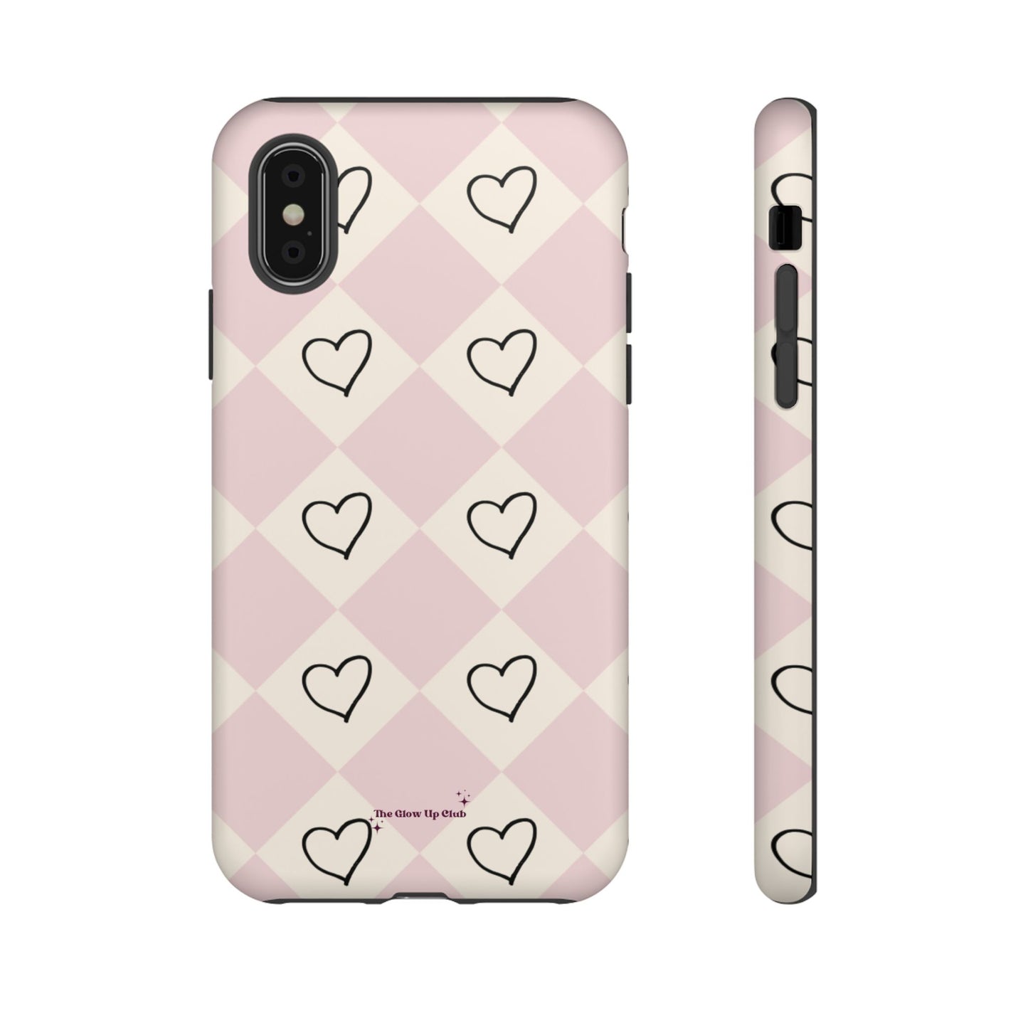 Pink heart checkers - tough case