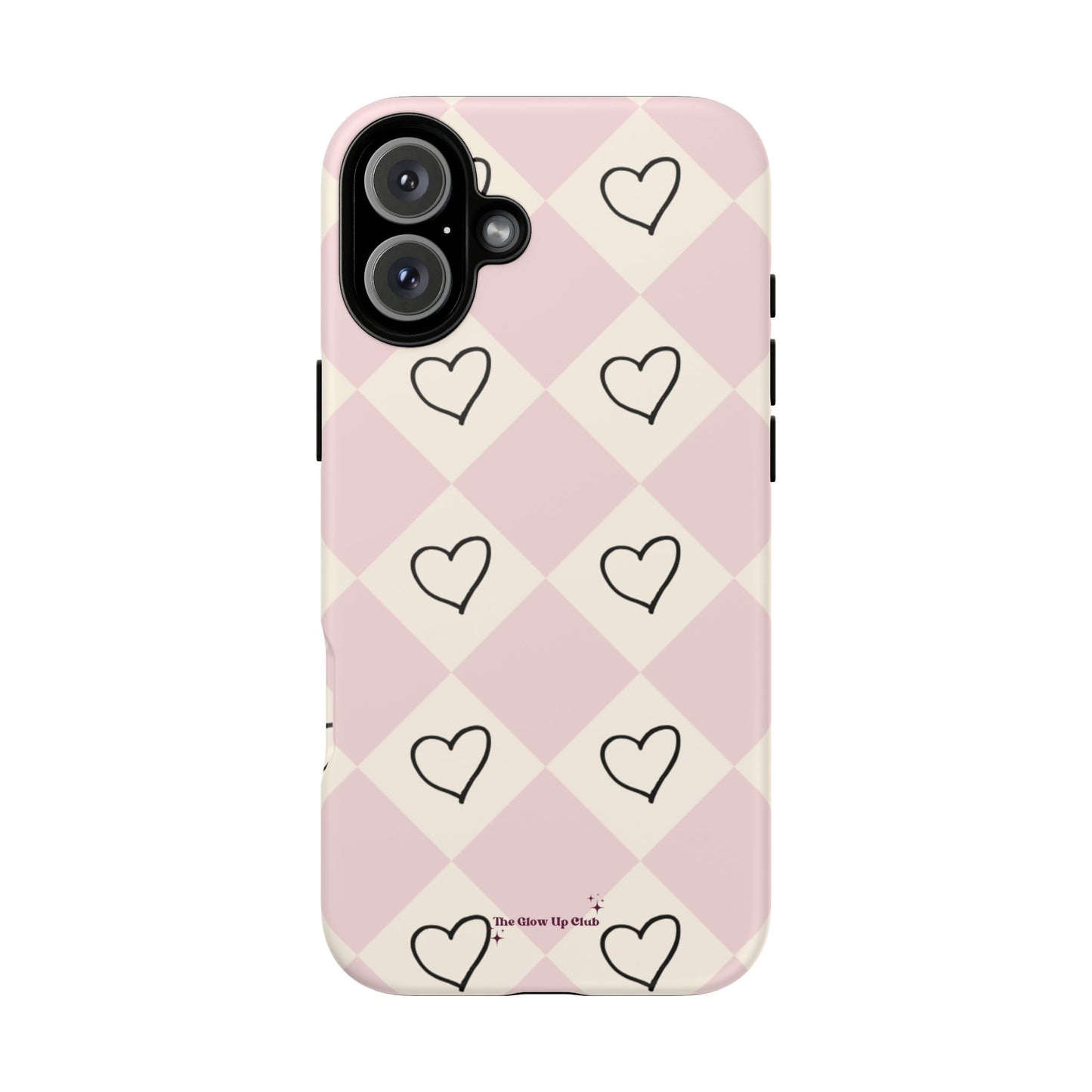 Pink heart checkers - tough case