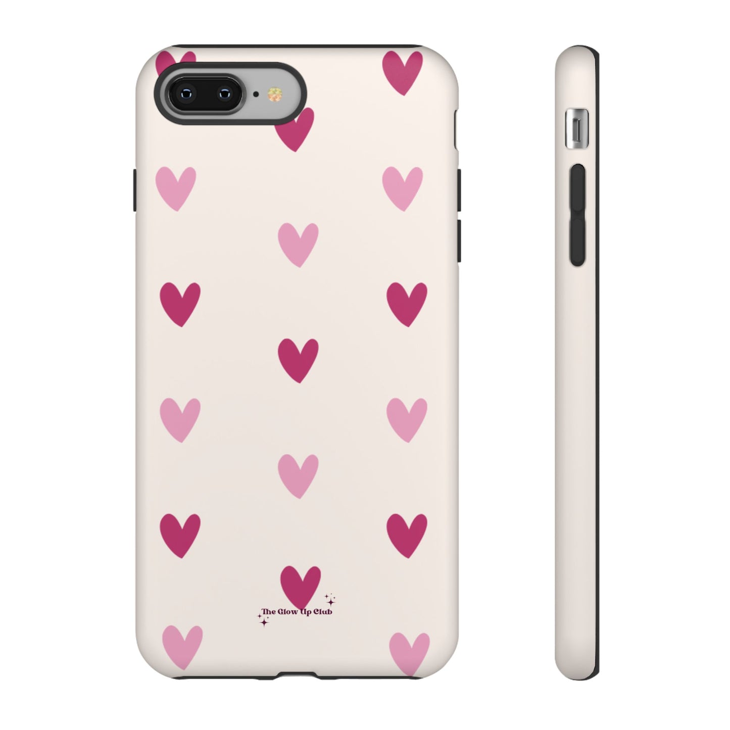 Cream heart pattern - tough case