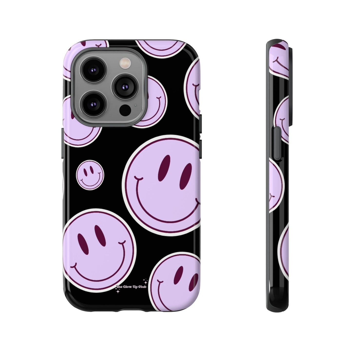 Smiley faces purple on black - tough case