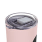 Big black flowers on pink background Tumbler, 20oz