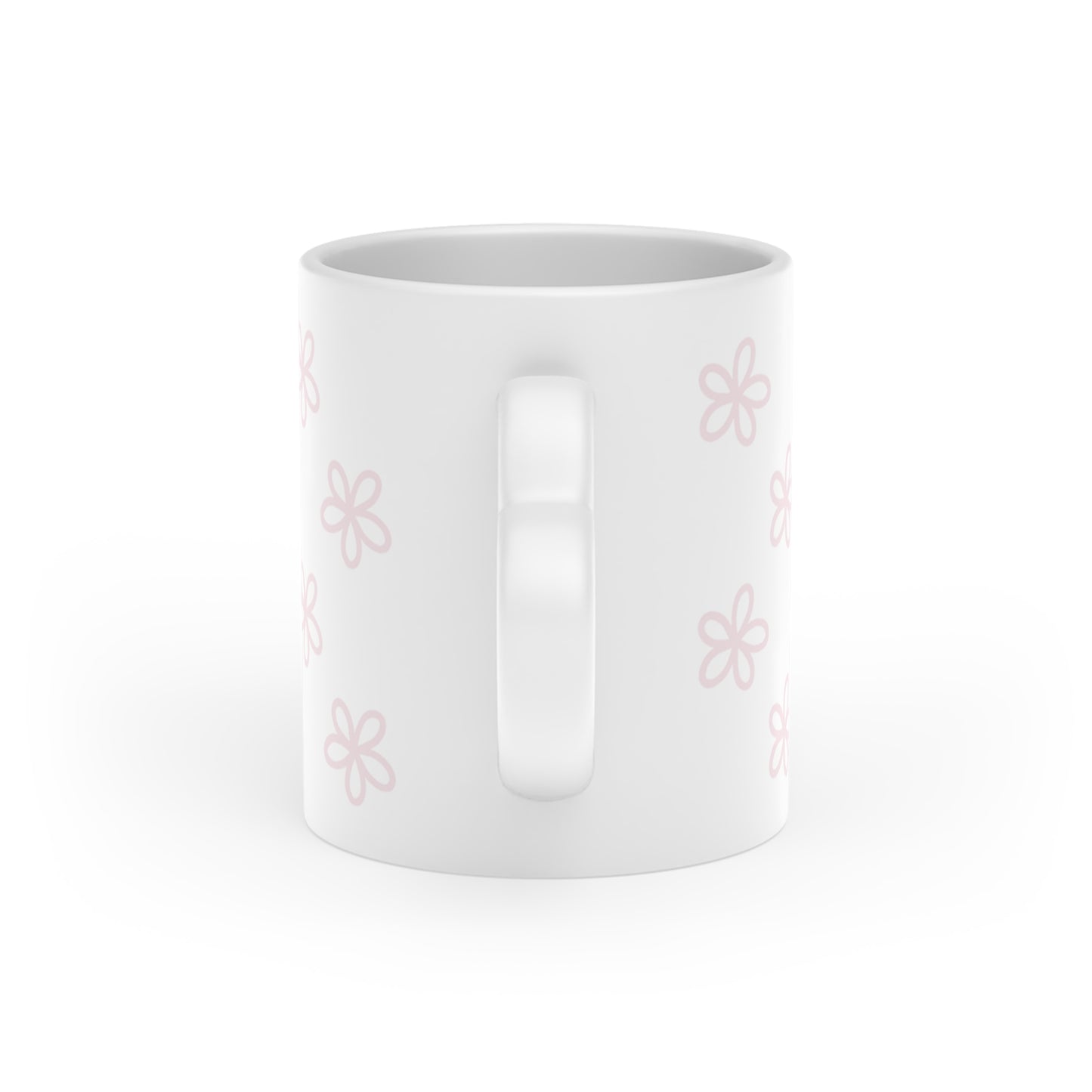 Minimalistic pink flowers Heart-Shaped Mug