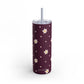 Flowers and dots burgundy Tumbler, 20oz