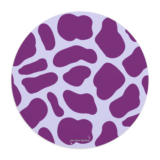 Purple giraffe - Round Small Mouse Pad