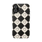 Black and cream heart checkers - tough case